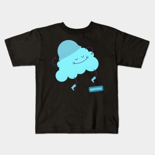 Hashtag Petrichor Cute Blue Cloud with a Rain Hat Kids T-Shirt